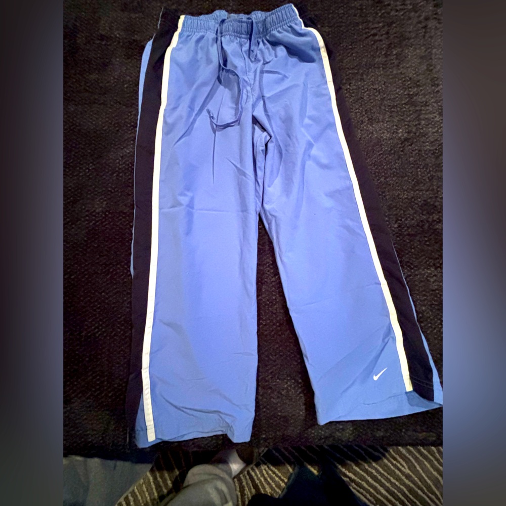 Nike Blue Track Pant capris with White Stripe